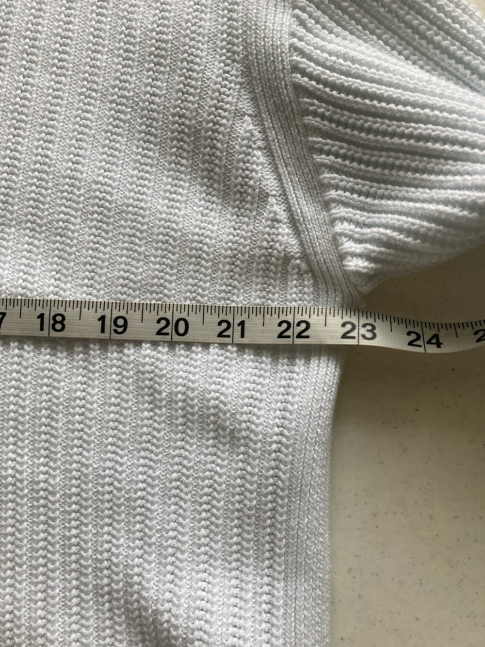 Talbots White V-Neck Ribbed Women's Sweater - Picture 6 of 7